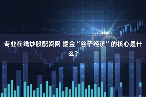 专业在线炒股配资网 掘金“谷子经济”的核心是什么？